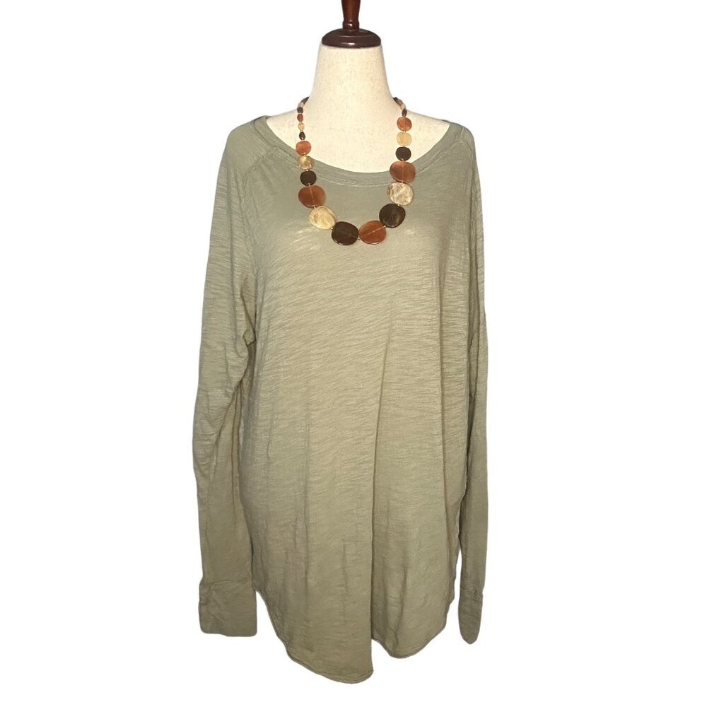Free People We The Free Womens Long Sleeve Olive Tunic Top Size L